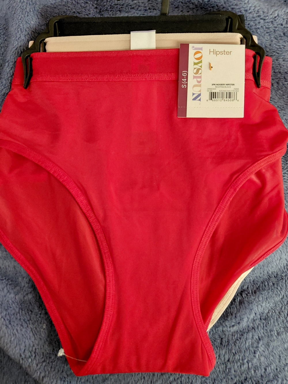 Joyspun Micro Hosiery Hipster Panties Sz S (4-6) Red, Pink/Tan & Black